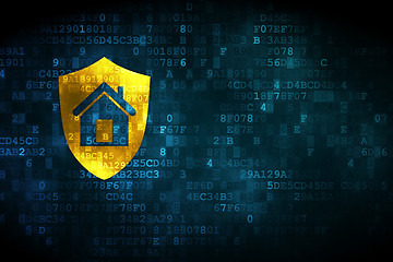 Image showing Business concept: Shield on digital background