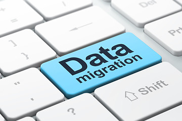 Image showing Data concept: Data Migration on computer keyboard background