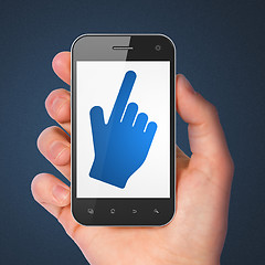 Image showing Web development concept: Mouse Cursor on smartphone