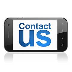 Image showing Advertising concept: Contact Us on smartphone