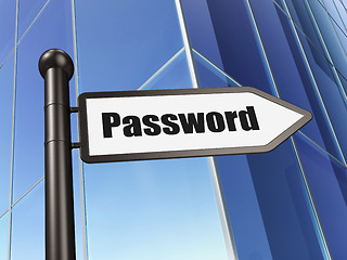 Image showing Privacy concept: Password on Building background