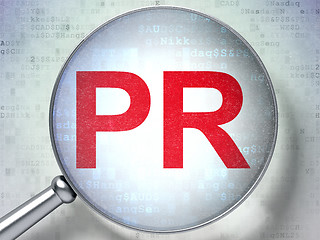 Image showing Marketing concept: PR with optical glass