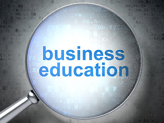 Image showing Education concept: Business Education with optical glass