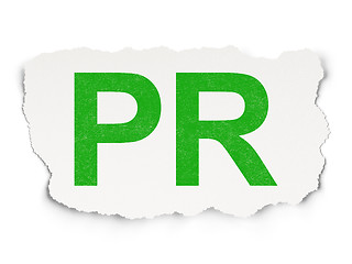 Image showing Marketing concept: PR on Paper background