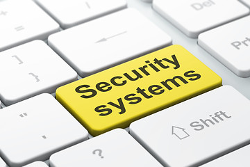 Image showing Safety concept: Security Systems on computer keyboard background