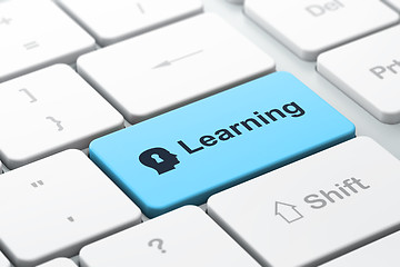 Image showing Education concept: Head With Keyhole and Learning on computer ke