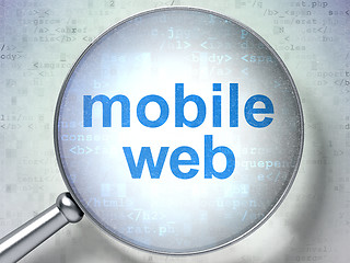 Image showing SEO web design concept: Mobile Web with optical glass