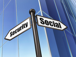 Image showing Security concept: Social Security on Building background