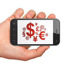 Image showing Marketing concept: Finance Symbol on smartphone