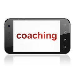 Image showing Education concept: Coaching on smartphone