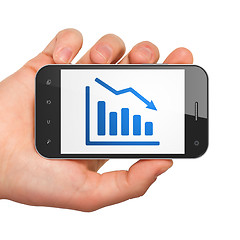 Image showing Finance concept: Decline Graph on smartphone