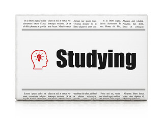 Image showing Education news concept: newspaper with Studying and Head With Li