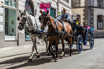 Image showing Horse-drawn Carriage in Vienna at the famous Stephansdom Cathedr