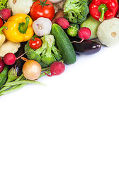 Image showing Group of fresh vegetables isolated on white