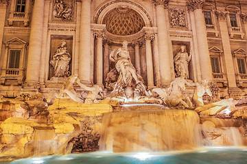 Image showing Trevi Fountain - famous landmark in Rome