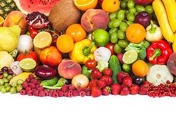 Image showing Group of fresh vegetables isolated on white