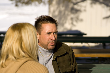 Image showing Couple Talking in the Park