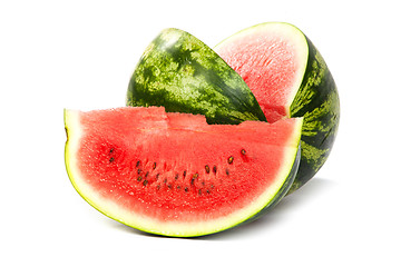 Image showing Fresh, ripe, juicy watermelon. Shot on White