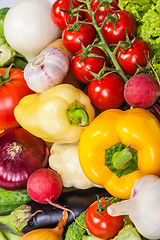 Image showing Group of fresh vegetables isolated on white