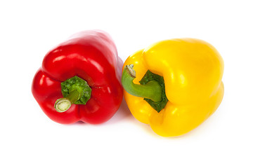 Image showing Group of seet bell peppers isolated on white