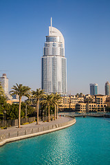 Image showing Address Hotel in the downtown Dubai area overlooks the famous da