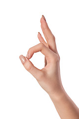 Image showing Hand  is showing OK sign isolated on white