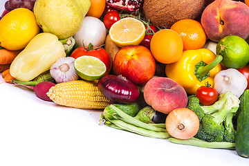 Image showing Group of fresh vegetables isolated on white