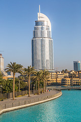 Image showing Address Hotel in the downtown Dubai area overlooks the famous da