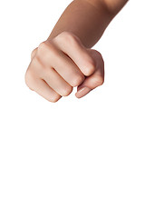 Image showing Female hand with a clenched fist isolated