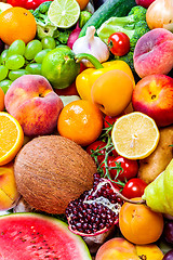 Image showing Group of fresh vegetables isolated on white