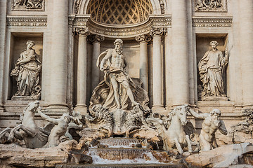 Image showing Trevi Fountain - famous landmark in Rome