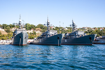 Image showing Russian warship in the Bay, Sevastopol, Crimea