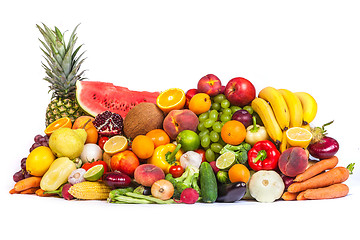 Image showing Group of fresh vegetables isolated on white