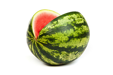 Image showing Fresh, ripe, juicy watermelon. Shot on White