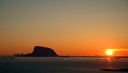 Image showing Sunset and island