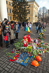 Image showing Ukrainian revolution, Euromaidan after an attack by government f