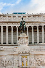 Image showing Equestrian monument to Victor Emmanuel II near Vittoriano in Rom