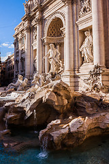 Image showing Trevi Fountain - famous landmark in Rome