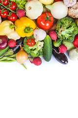 Image showing Group of fresh vegetables isolated on white