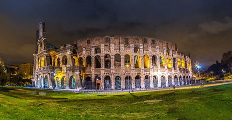 Image showing Colosseum at night in Rome, Italy