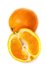 Image showing Fresh orange and a half part of orange