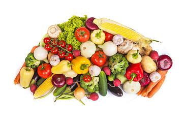 Image showing Group of fresh vegetables isolated on white