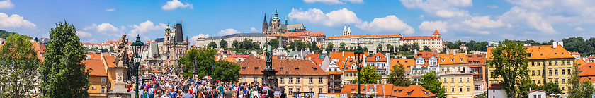 Image showing Karlov or charles bridge in Prague in summer