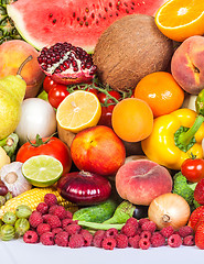 Image showing Group of fresh vegetables isolated on white