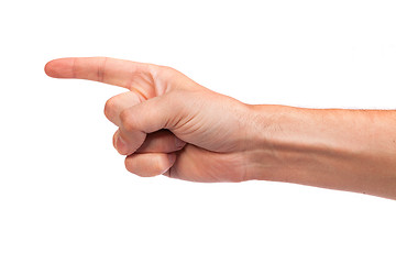 Image showing Man index finger on a white background