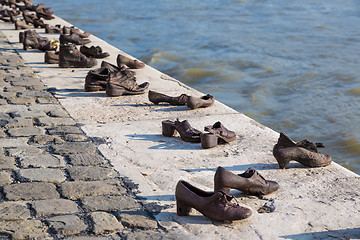 Image showing Shoes on the Danube, a monument to Hungarian Jews shot in the se
