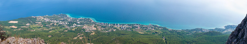 Image showing Summer view seacoast. Yalta beach. Black Sea, Ukraine