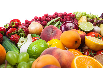 Image showing Huge group of fresh vegetables and fruits