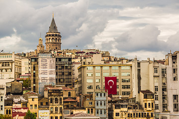 Image showing Cityscape with Galata Tower over the Golden Horn in Istanbul, Tu