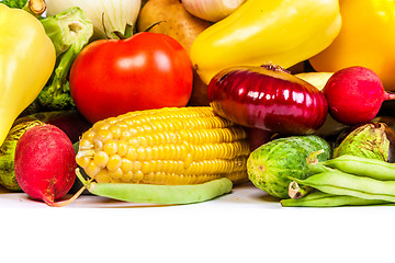 Image showing Group of fresh vegetables isolated on white